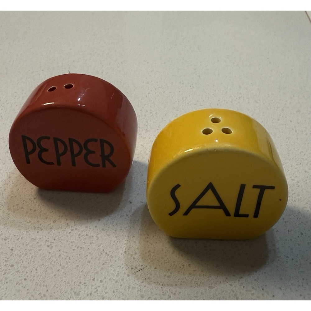 Vandor Salt Pepper Shakers Ceramic‎ Yellow Burnt Orange